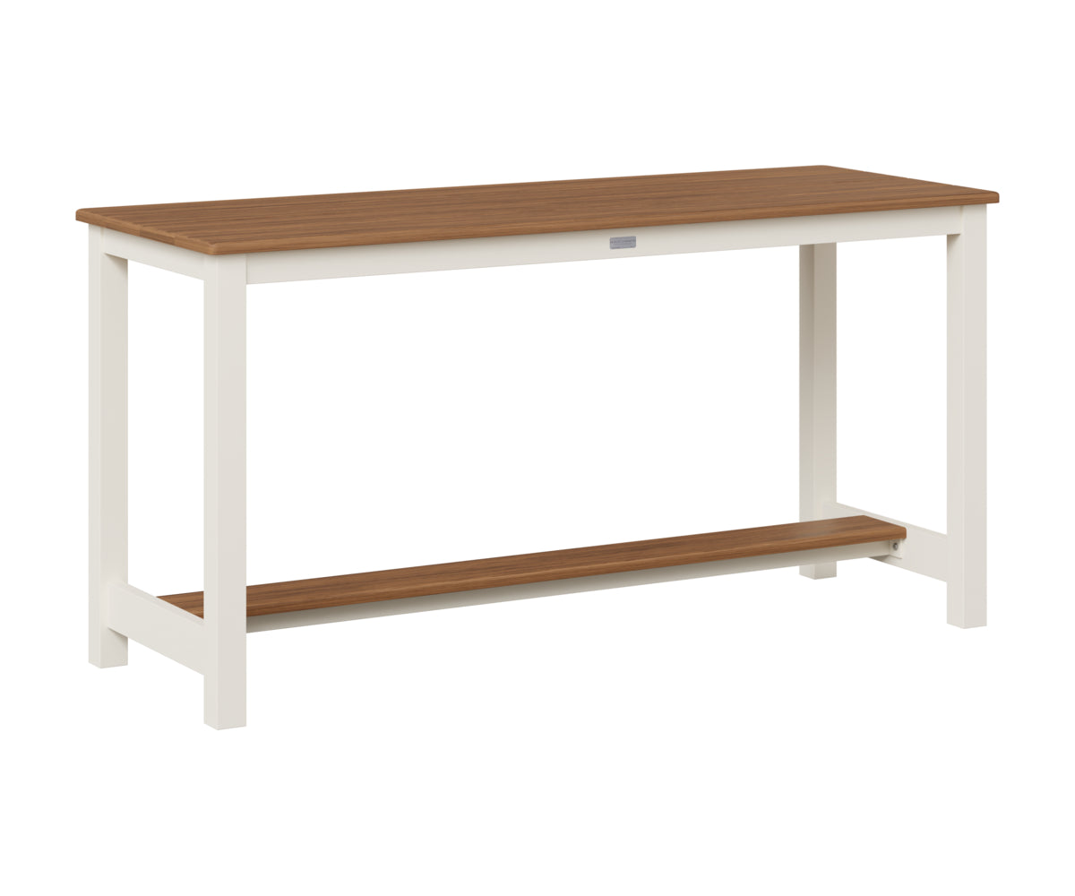 Berlin Gardens Balcony Table with Aluminum Base in White, Antique Mahogany top