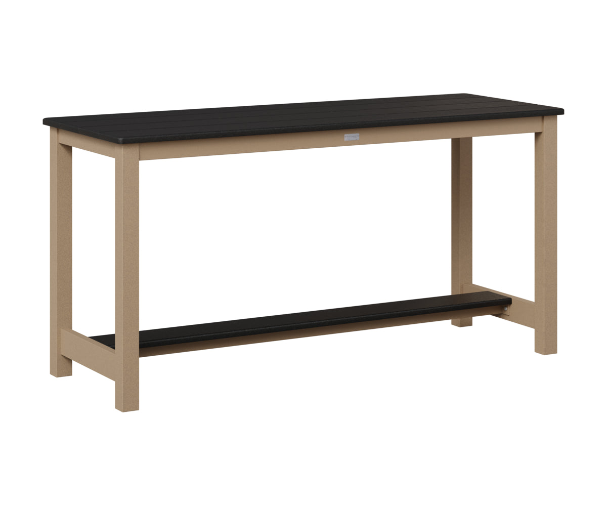 Berlin Gardens Balcony Table with Aluminum Base in Oak Wood Vein, Black top