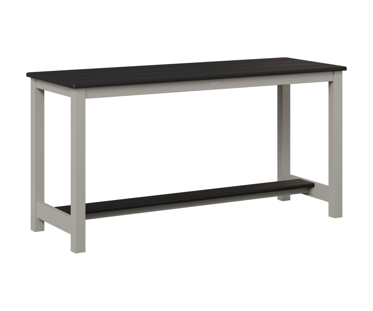 Berlin Gardens Balcony Table with Aluminum Base in Platinum Silver, Black top