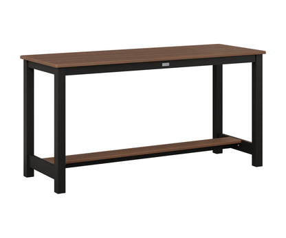 Berlin Gardens Balcony Table with Aluminum Base in Black, Brazilian Walnut top