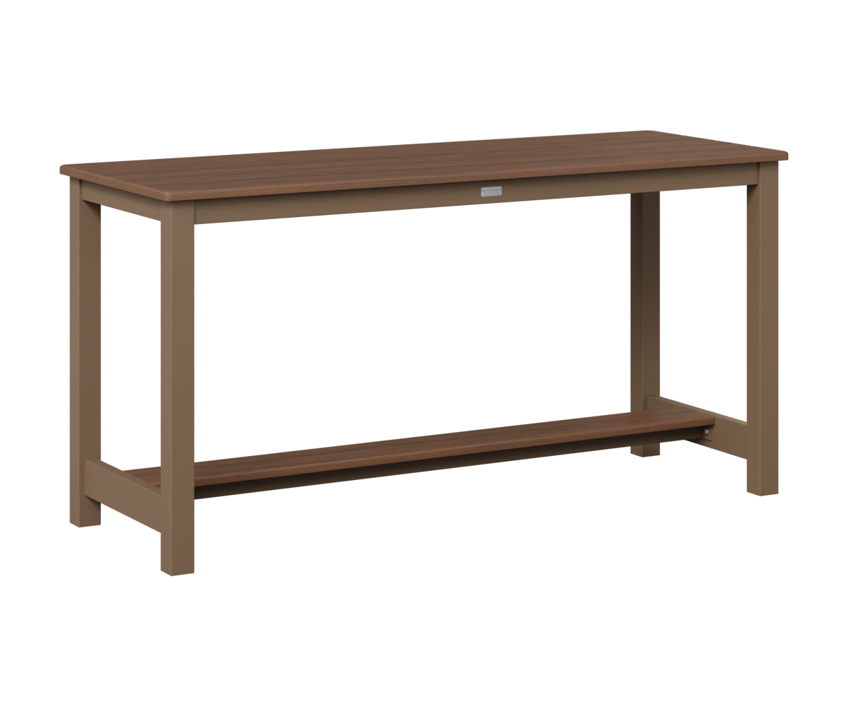 Berlin Gardens Balcony Table with Aluminum Base in Clay, Brazilian Walnut top