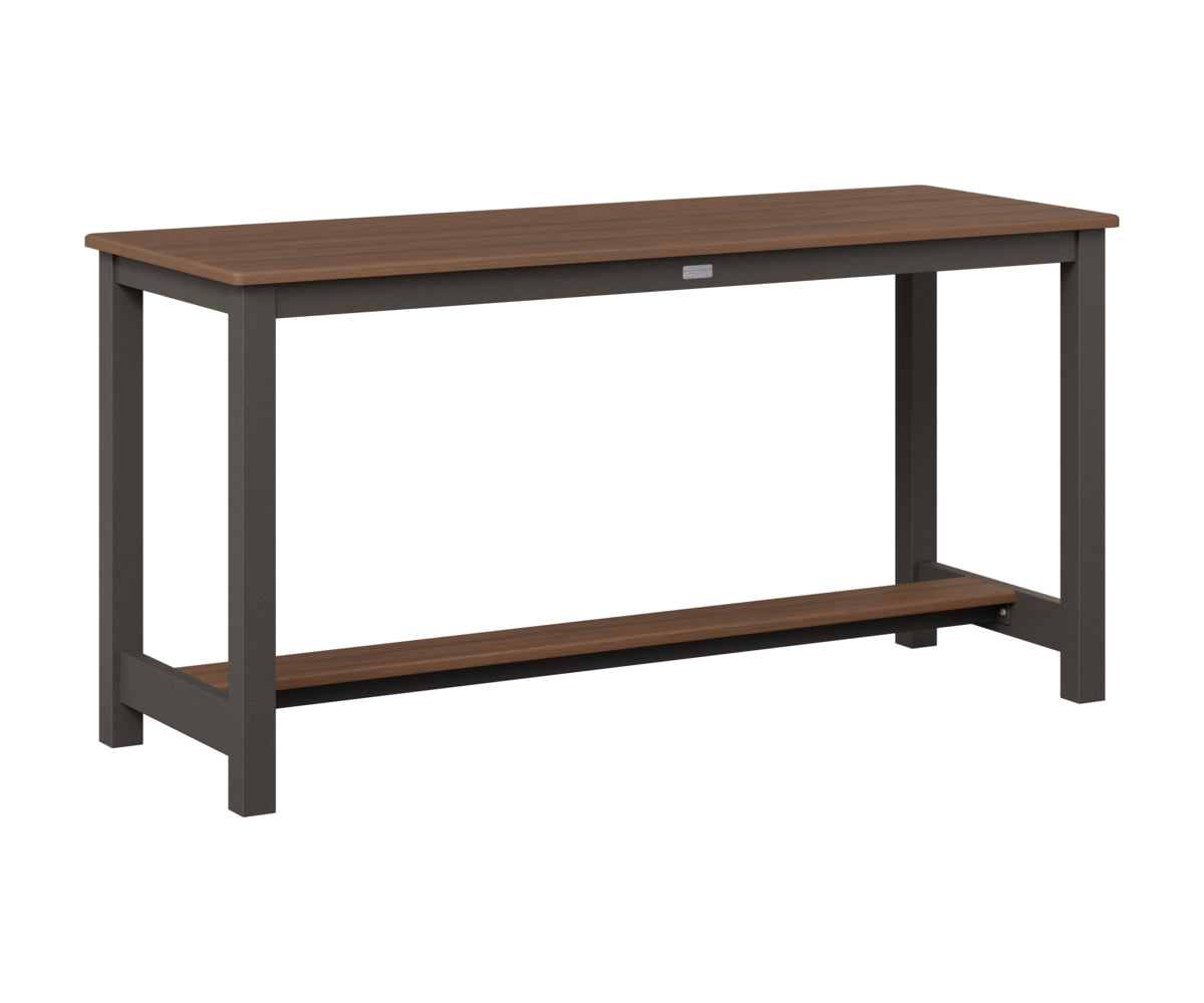 Berlin Gardens Balcony Table with Aluminum Base in Granite Speckle, Brazilian Walnut top