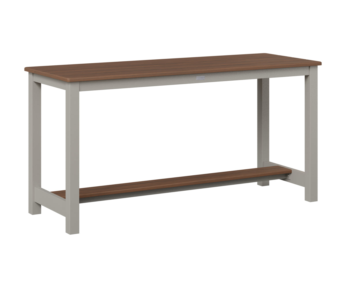 Berlin Gardens Balcony Table with Aluminum Base in Platinum Silver, Brazilian Walnut top