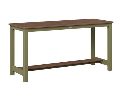 Berlin Gardens Balcony Table with Aluminum Base in Green Sage, Brazilian Walnut top