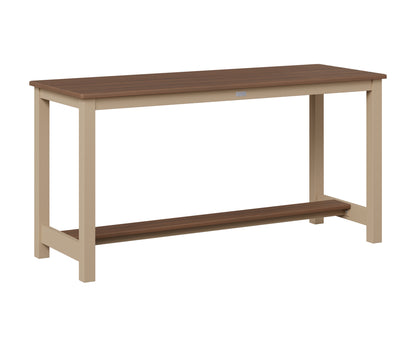 Berlin Gardens Balcony Table with Aluminum Base in Sahara Speckle, Brazilian Walnut top