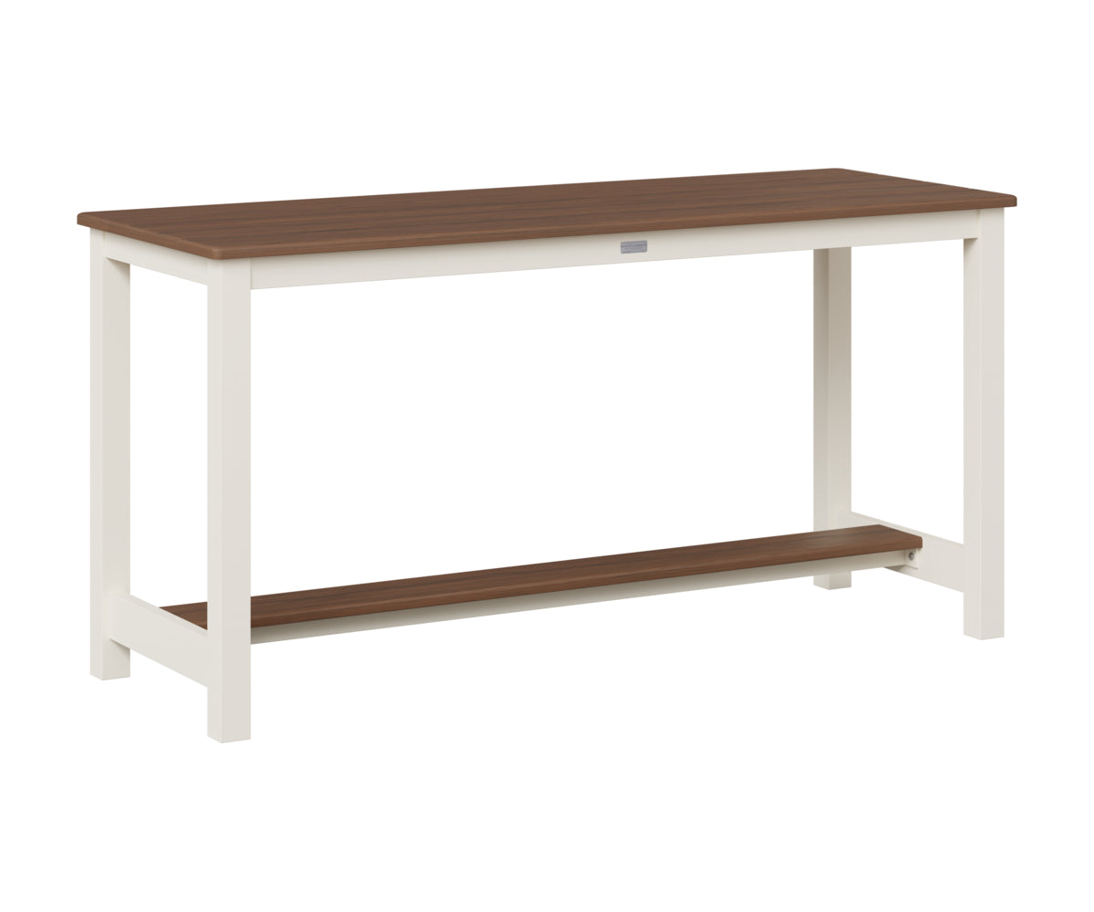 Berlin Gardens Balcony Table with Aluminum Base in White, Brazilian Walnut top