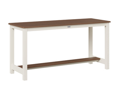 Berlin Gardens Balcony Table with Aluminum Base in White, Brazilian Walnut top