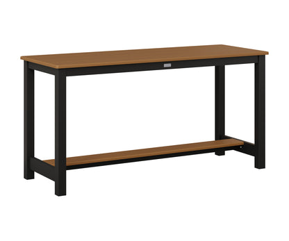 Berlin Gardens Balcony Table with Aluminum Base in Black, Cedar top