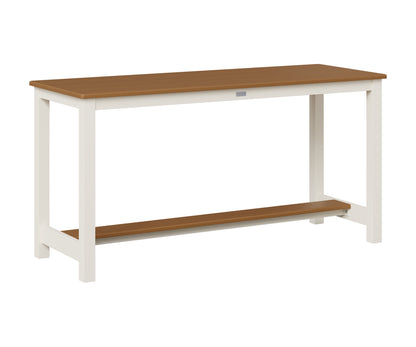 Berlin Gardens Balcony Table with Aluminum Base in White, Cedar top