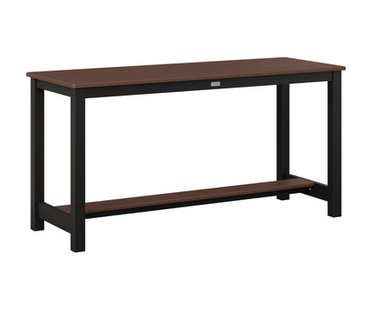 Berlin Gardens Balcony Table with Aluminum Base in Black, Chocolate Brown top