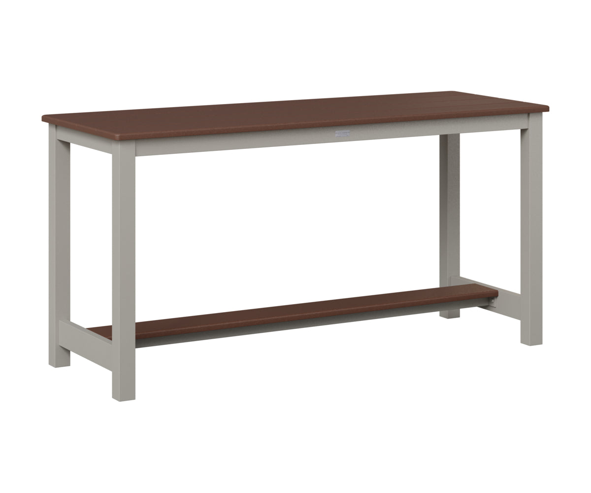 Berlin Gardens Balcony Table with Aluminum Base in Platinum Silver, Chocolate Brown top