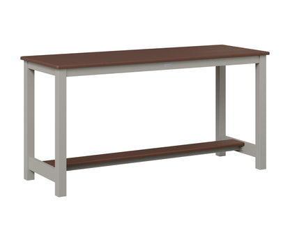 Berlin Gardens Balcony Table with Aluminum Base in Platinum Silver, Chocolate Brown top