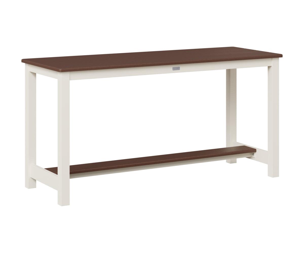Berlin Gardens Balcony Table with Aluminum Base in White, Chocolate Brown top