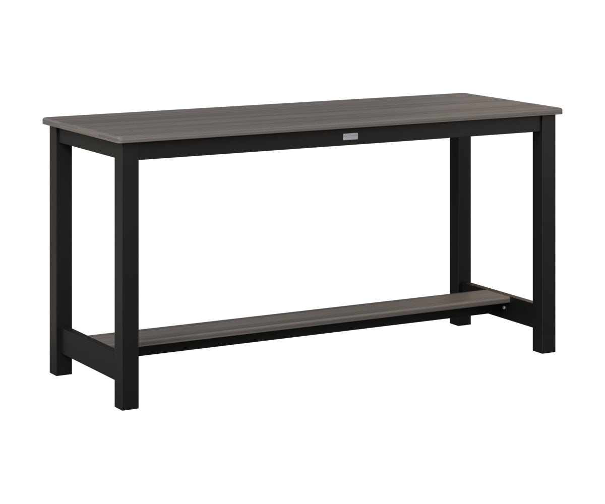 Berlin Gardens Balcony Table with Aluminum Base in Black, Coastal Gray top