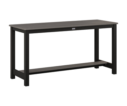 Berlin Gardens Balcony Table with Aluminum Base in Black, Coastal Gray top