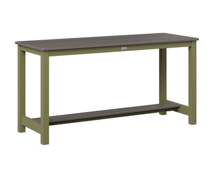 Berlin Gardens Balcony Table with Aluminum Base in Green Sage, Coastal Gray top