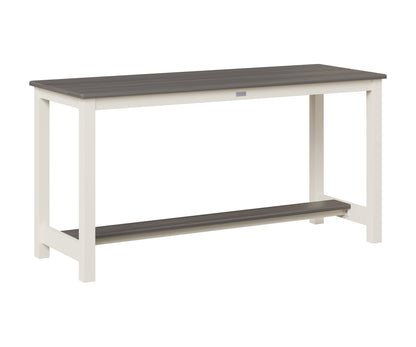 Berlin Gardens Balcony Table with Aluminum Base in White, Coastal Gray top