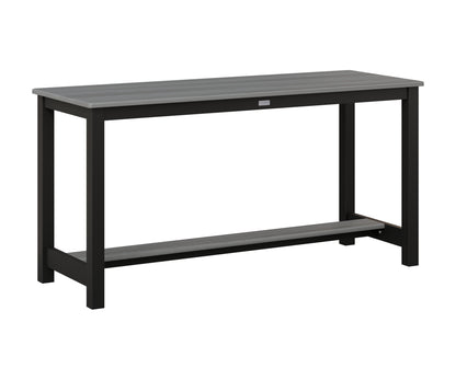 Berlin Gardens Balcony Table with Aluminum Base in Black, Driftwood Gray top