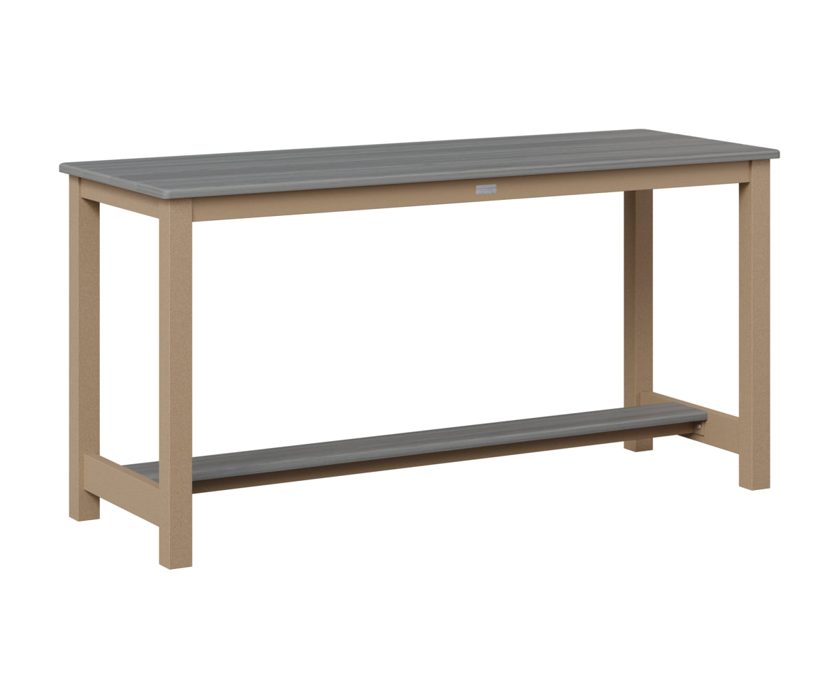 Berlin Gardens Balcony Table with Aluminum Base in Oak Wood Vein, Driftwood Gray top