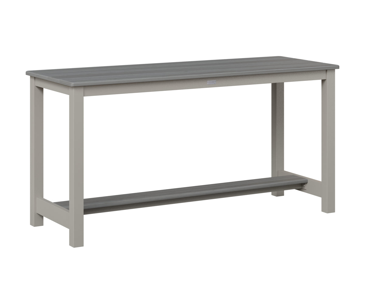 Berlin Gardens Balcony Table with Aluminum Base in Platinum Silver, Driftwood Gray top