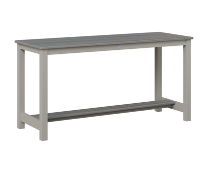 Berlin Gardens Balcony Table with Aluminum Base in Platinum Silver, Driftwood Gray top