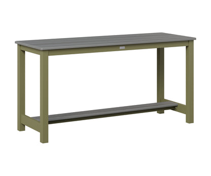 Berlin Gardens Balcony Table with Aluminum Base in Green Sage, Driftwood Gray top
