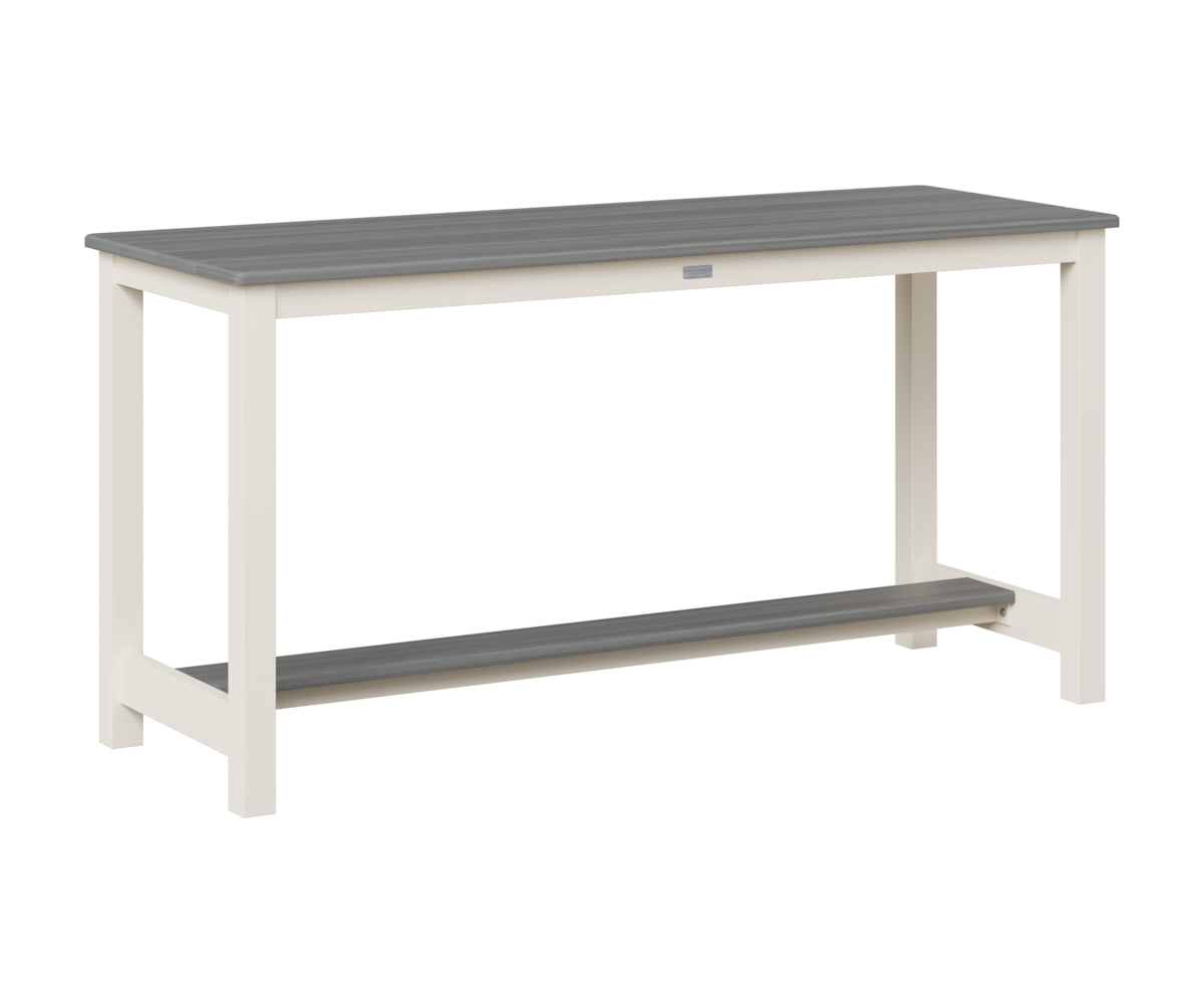 Berlin Gardens Balcony Table with Aluminum Base in White, Driftwood Gray top