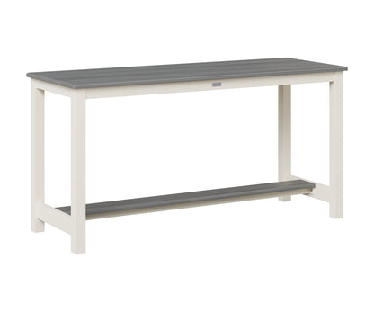 Berlin Gardens Balcony Table with Aluminum Base in White, Driftwood Gray top