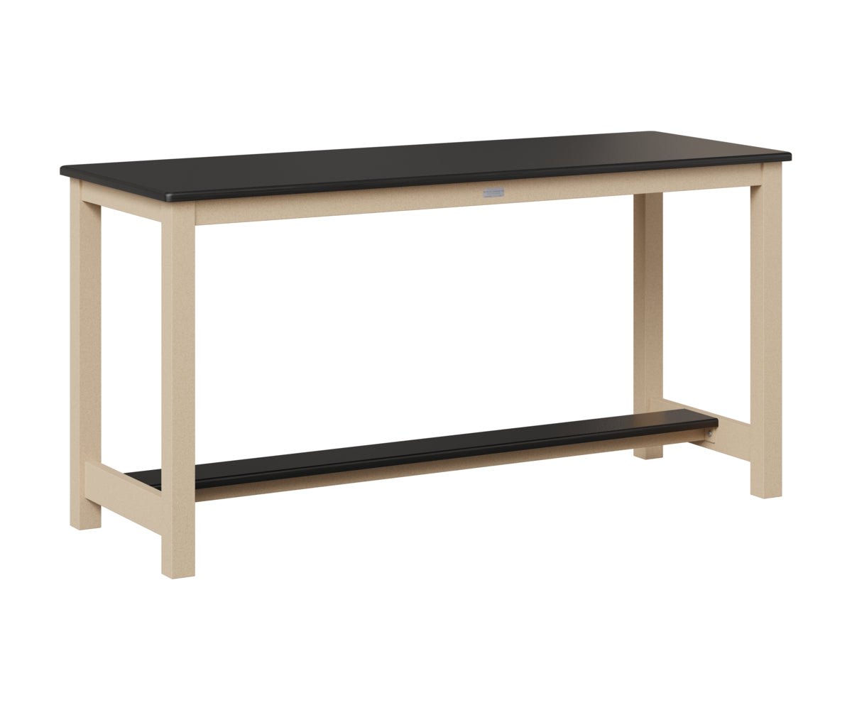 Berlin Gardens Balcony Table with Aluminum Base in Luna Multi, Hammered Black top