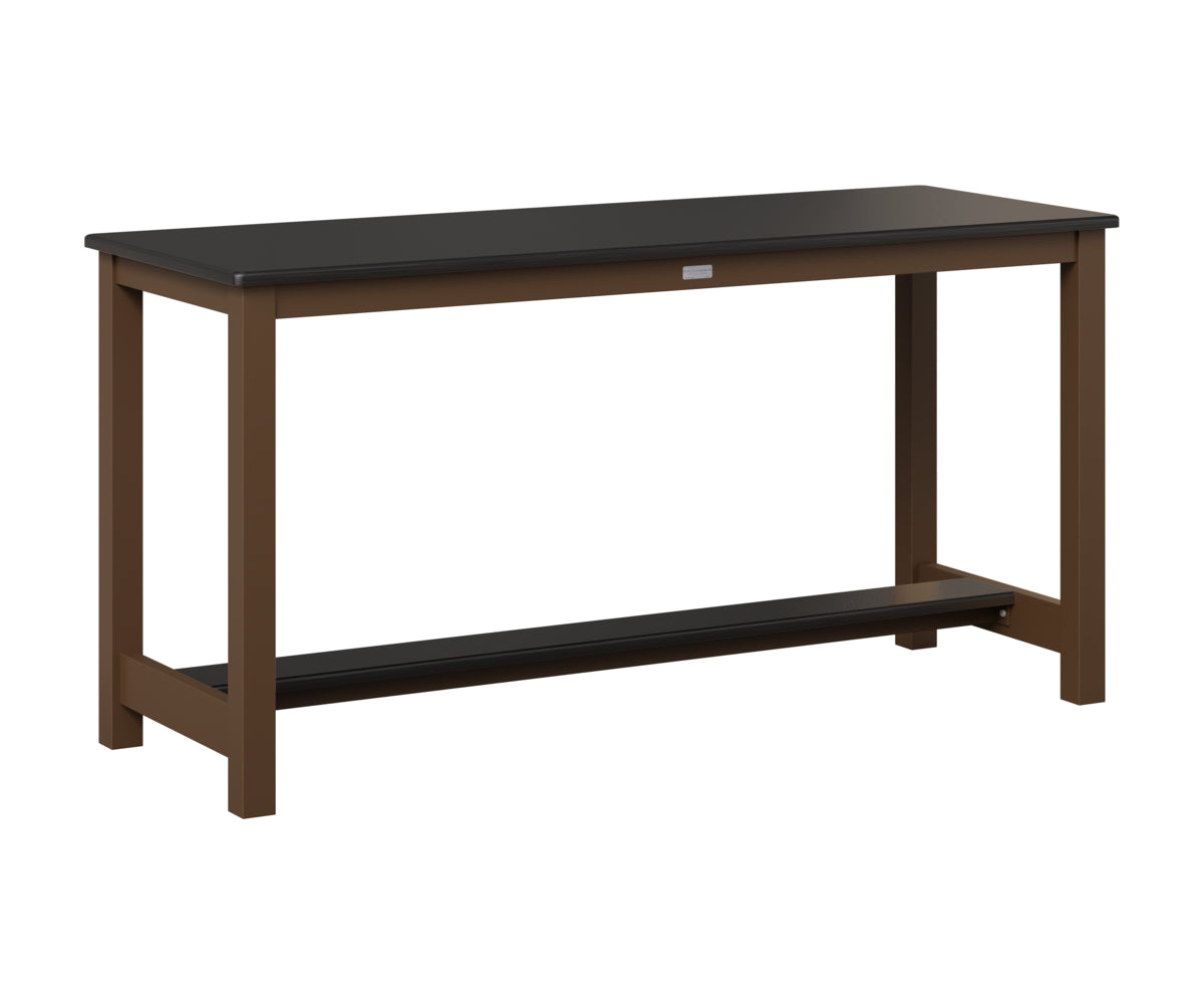 Berlin Gardens Balcony Table with Aluminum Base in Mesquite Wood Vein, Hammered Black top
