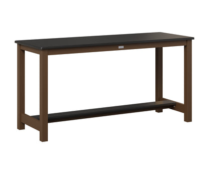 Berlin Gardens Balcony Table with Aluminum Base in Mesquite Wood Vein, Hammered Black top