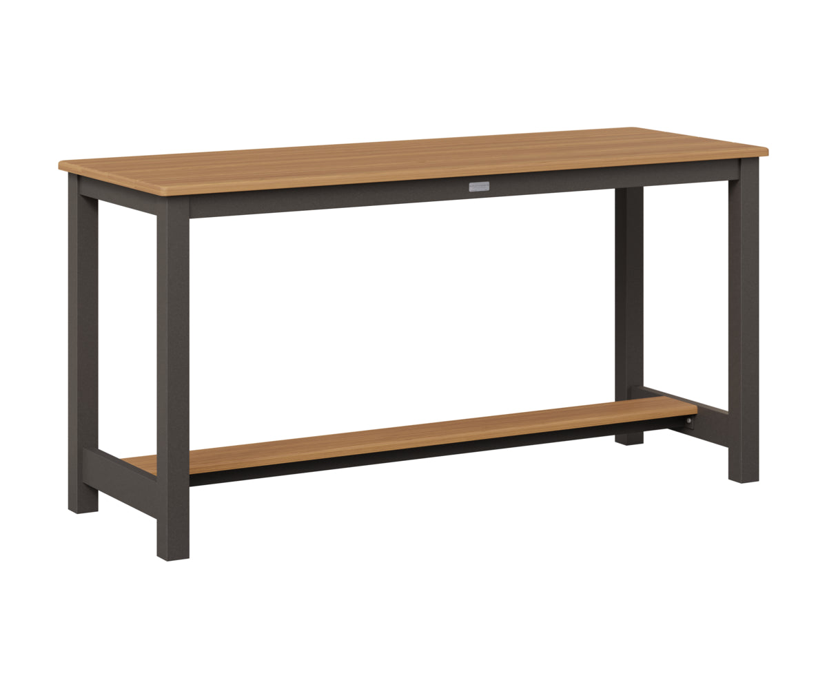 Berlin Gardens Balcony Table with Aluminum Base in Granite Speckle, Natural Teak top