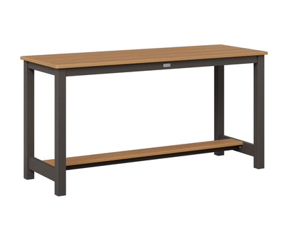 Berlin Gardens Balcony Table with Aluminum Base in Granite Speckle, Natural Teak top