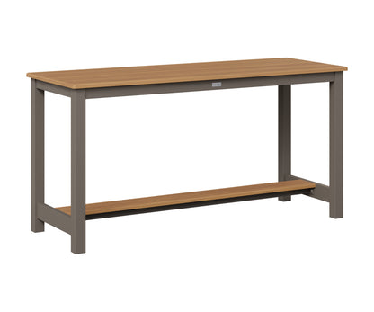 Berlin Gardens Balcony Table with Aluminum Base in Graphite, Natural Teak top