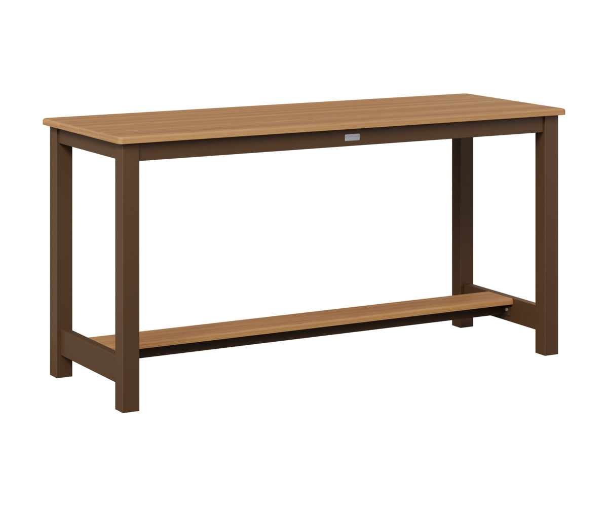 Berlin Gardens Balcony Table with Aluminum Base in Mesquite Wood Vein, Natural Teak top