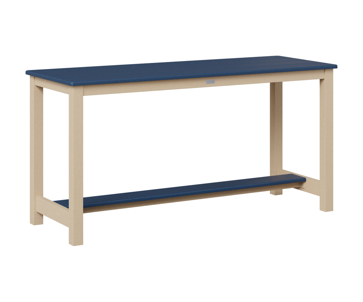 Berlin Gardens Balcony Table with Aluminum Base in Luna Multi, Navy Blue top