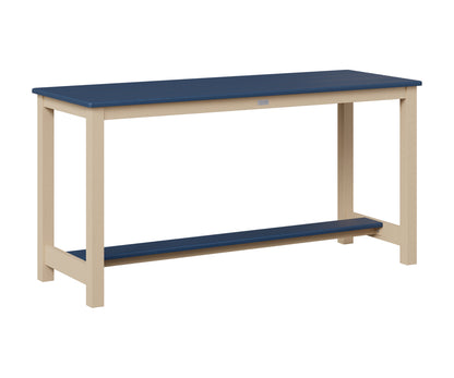Berlin Gardens Balcony Table with Aluminum Base in Luna Multi, Navy Blue top