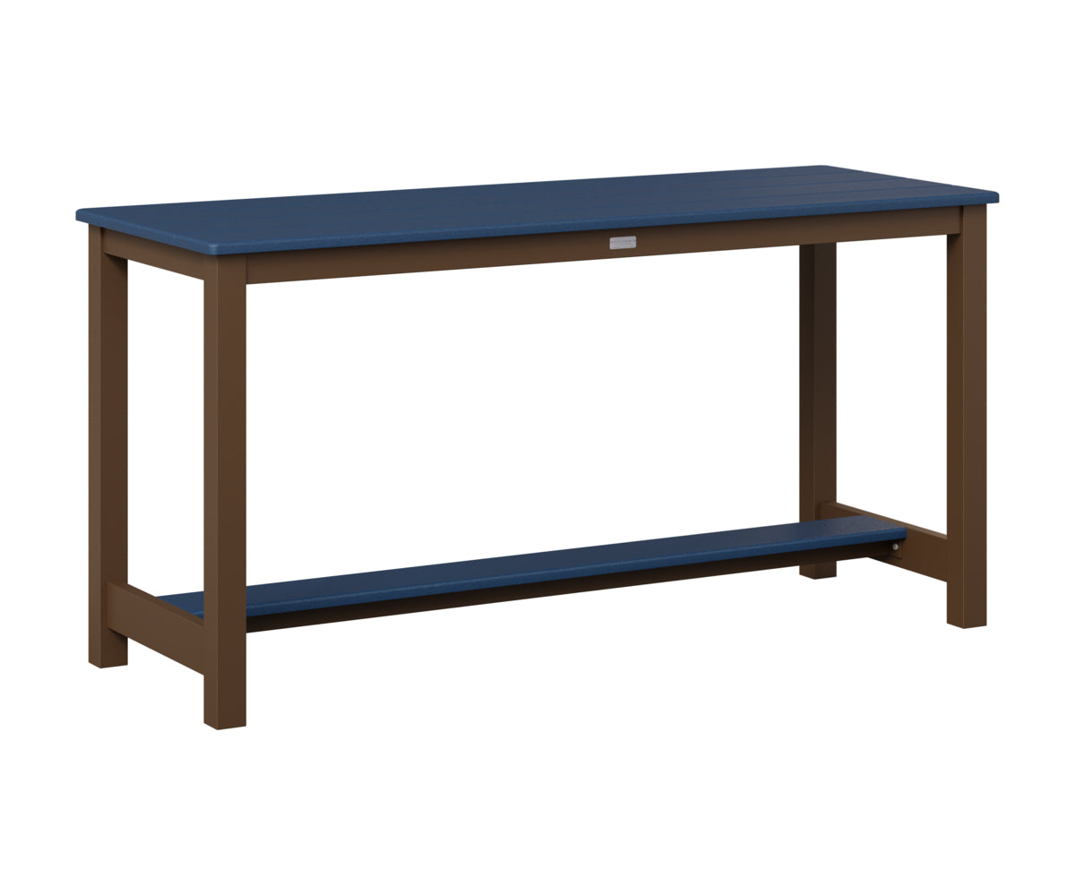 Berlin Gardens Balcony Table with Aluminum Base in Mesquite Wood Vein, Navy Blue top