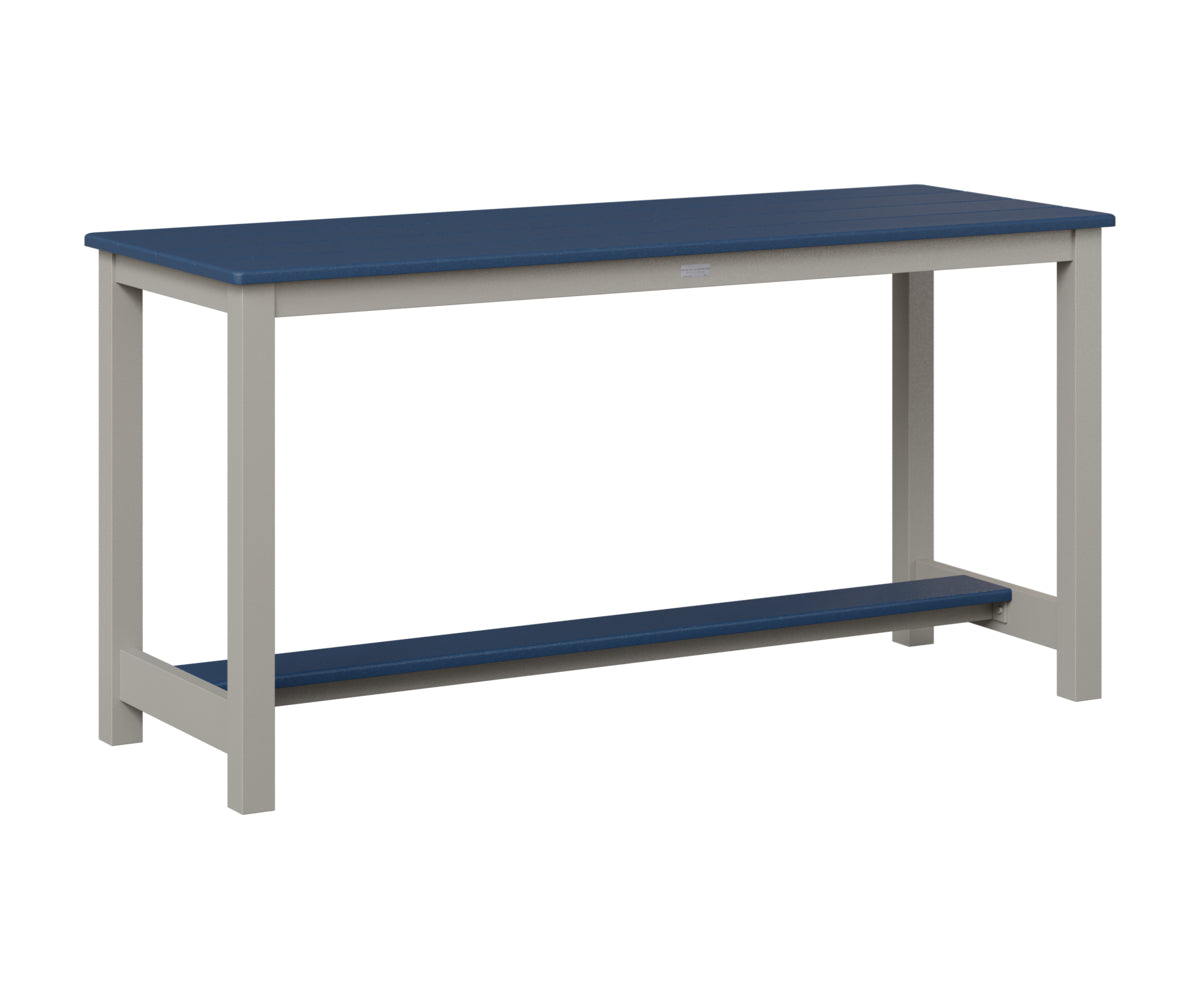 Berlin Gardens Balcony Table with Aluminum Base in Platinum Silver, Navy Blue top