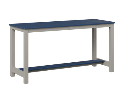 Berlin Gardens Balcony Table with Aluminum Base in Platinum Silver, Navy Blue top