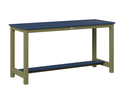 Berlin Gardens Balcony Table with Aluminum Base in Green Sage, Navy Blue top