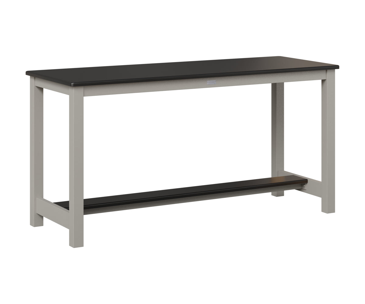 Berlin Gardens Balcony Table with Aluminum Base in Platinum Silver, Hammered Black top