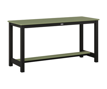 Berlin Gardens Balcony Table with Aluminum Base in Black, Sage top