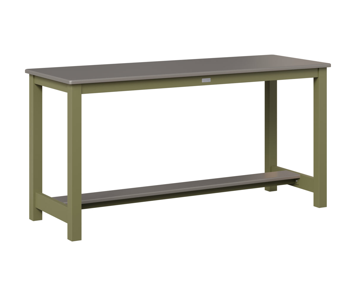 Berlin Gardens Balcony Table with Aluminum Base in Green Sage, Hammered Stainless top