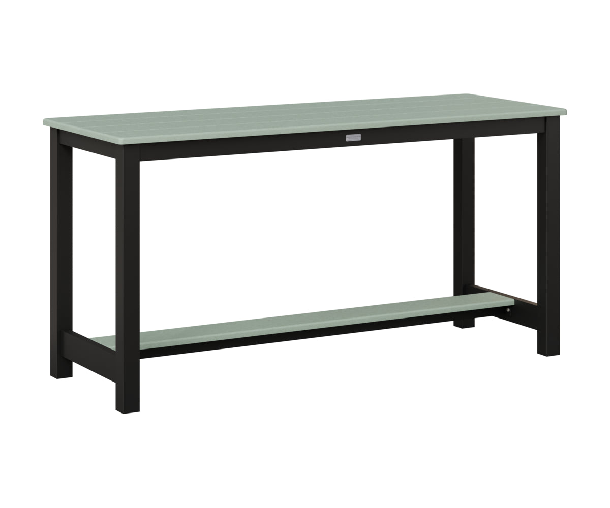 Berlin Gardens Balcony Table with Aluminum Base in Black, Sea Foam top