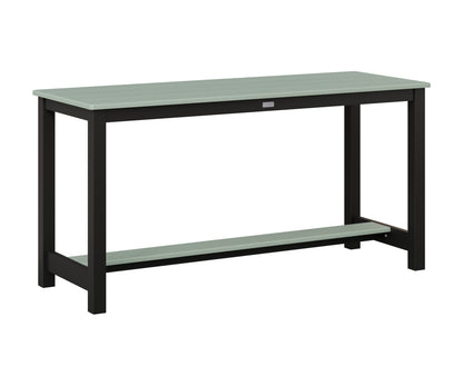 Berlin Gardens Balcony Table with Aluminum Base in Black, Sea Foam top