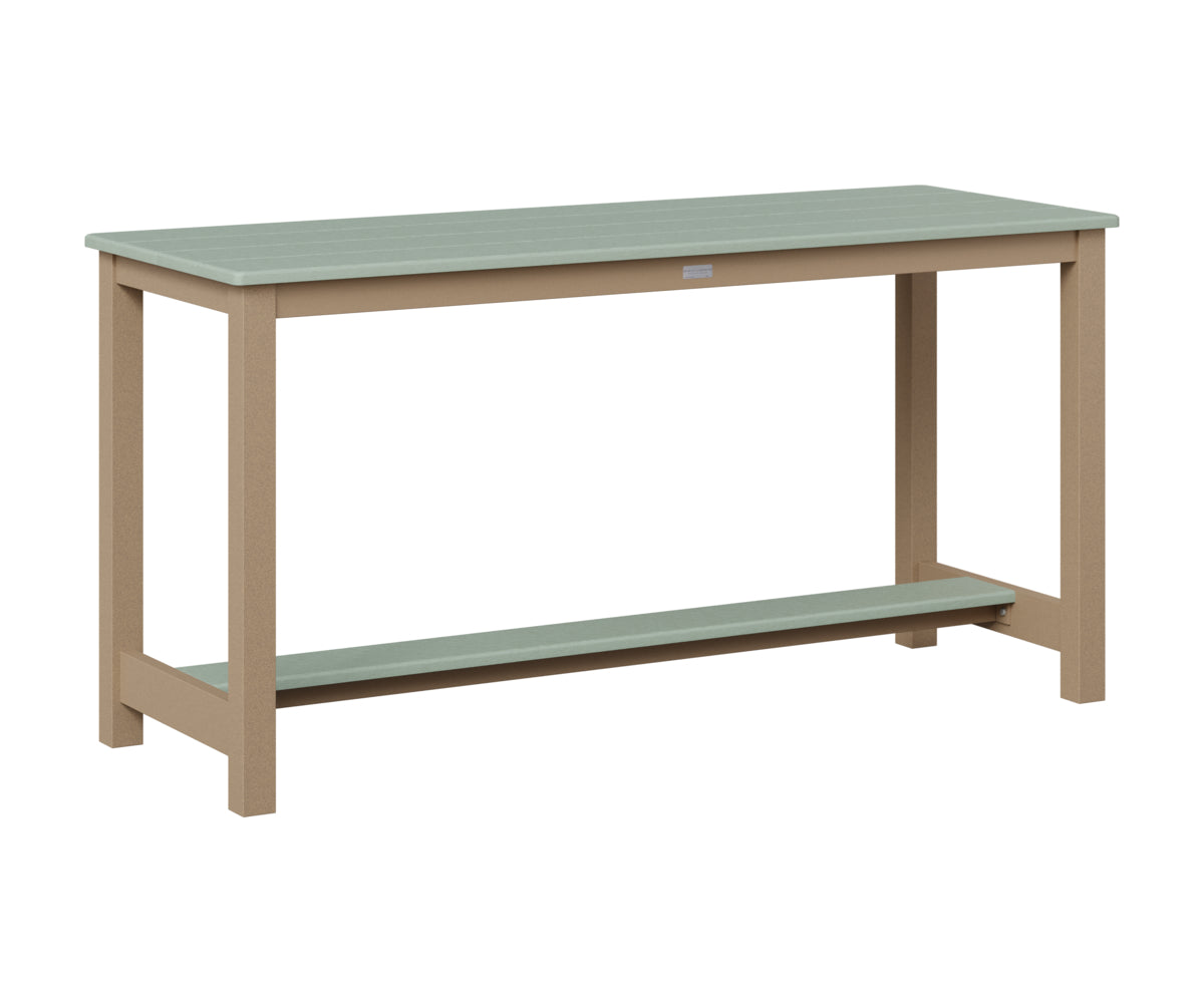 Berlin Gardens Balcony Table with Aluminum Base in Oak Wood Vein, Sea Foam top