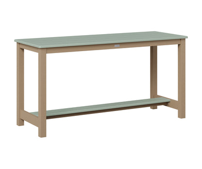 Berlin Gardens Balcony Table with Aluminum Base in Oak Wood Vein, Sea Foam top