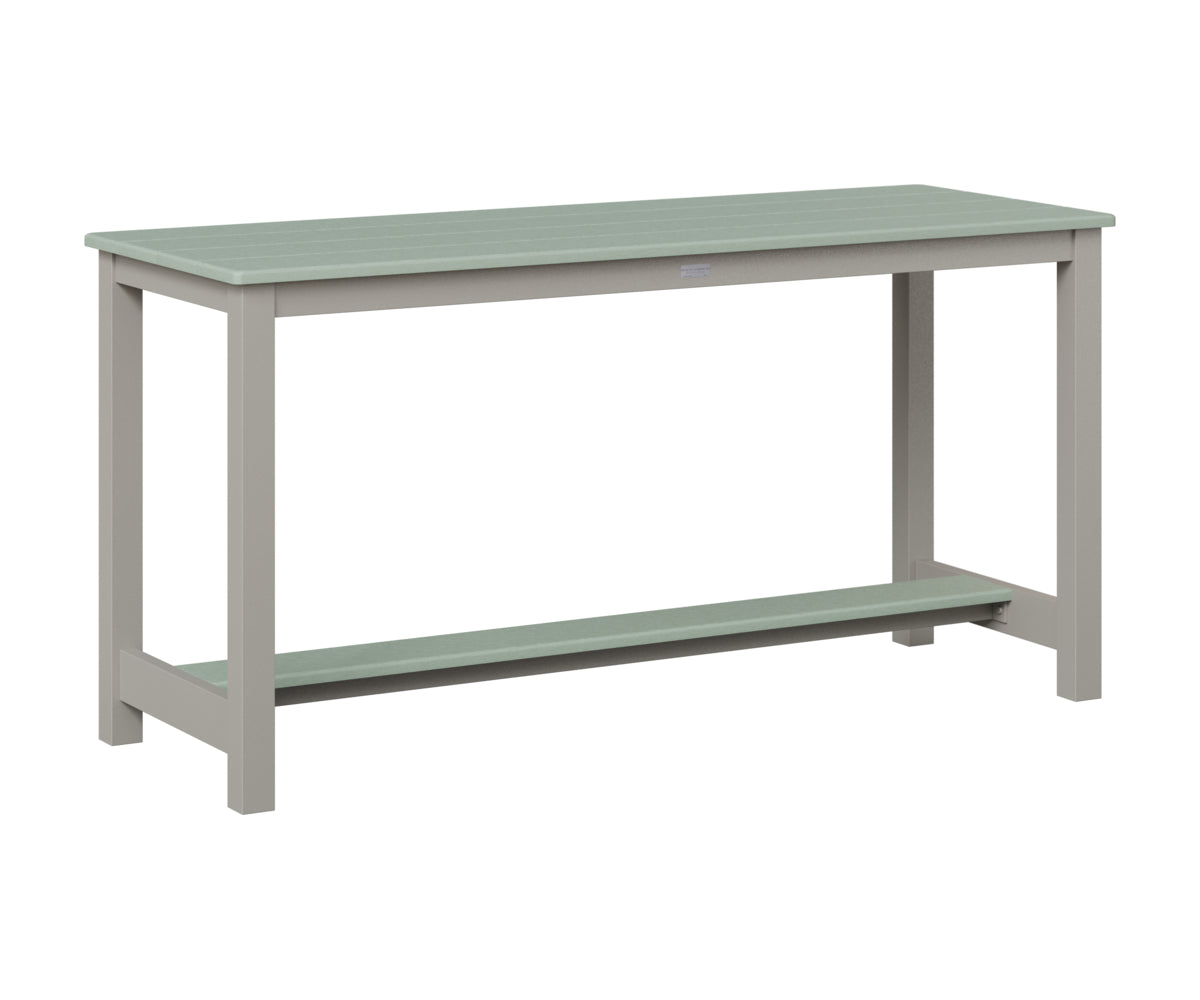 Berlin Gardens Balcony Table with Aluminum Base in Platinum Silver, Sea Foam top