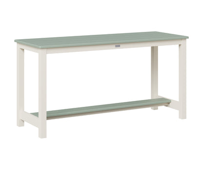 Berlin Gardens Balcony Table with Aluminum Base in White, Sea Foam top